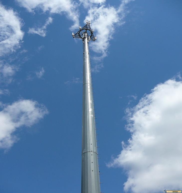 Thép Monopole truyền thông tháp radar